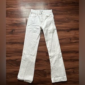 ZARA White Split Hem Jeans